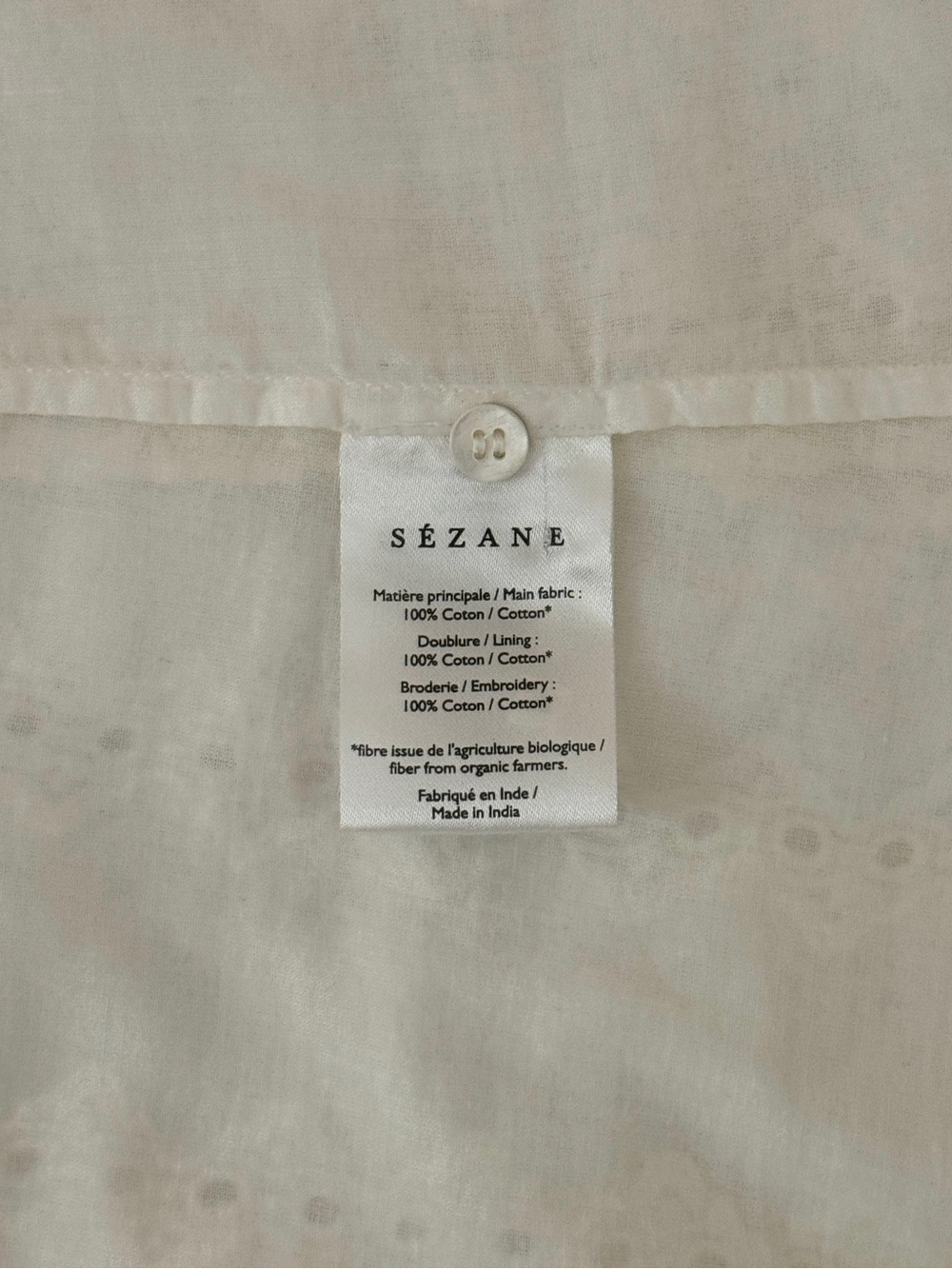 NWT Sezane Maxi White Long-Sleeve Cotton Embroidered Havane Dress - Picture 7 of 7